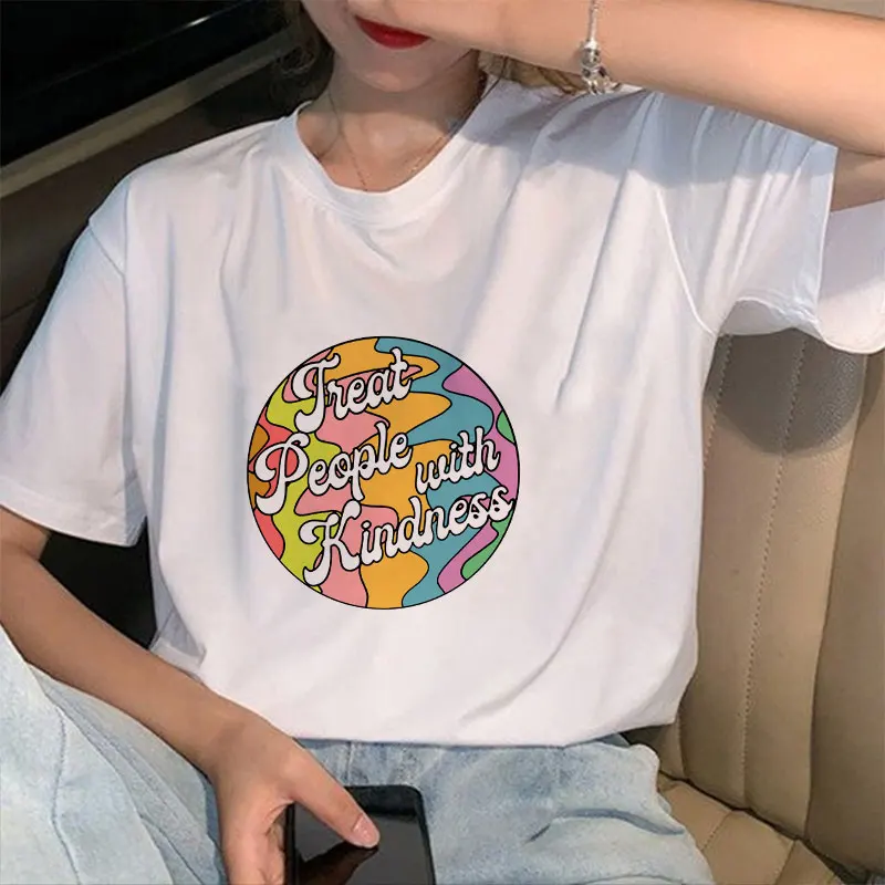 Футболка женская в Корейском стиле модный топ Харадзюку Повседневная рубашка с