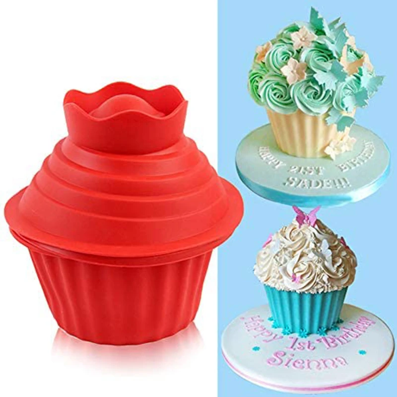 

3 Pack Giant Big Silicone Cupcake Cake Mould Top Cupcake high quality Bake Set Baking Mold Free Shipping