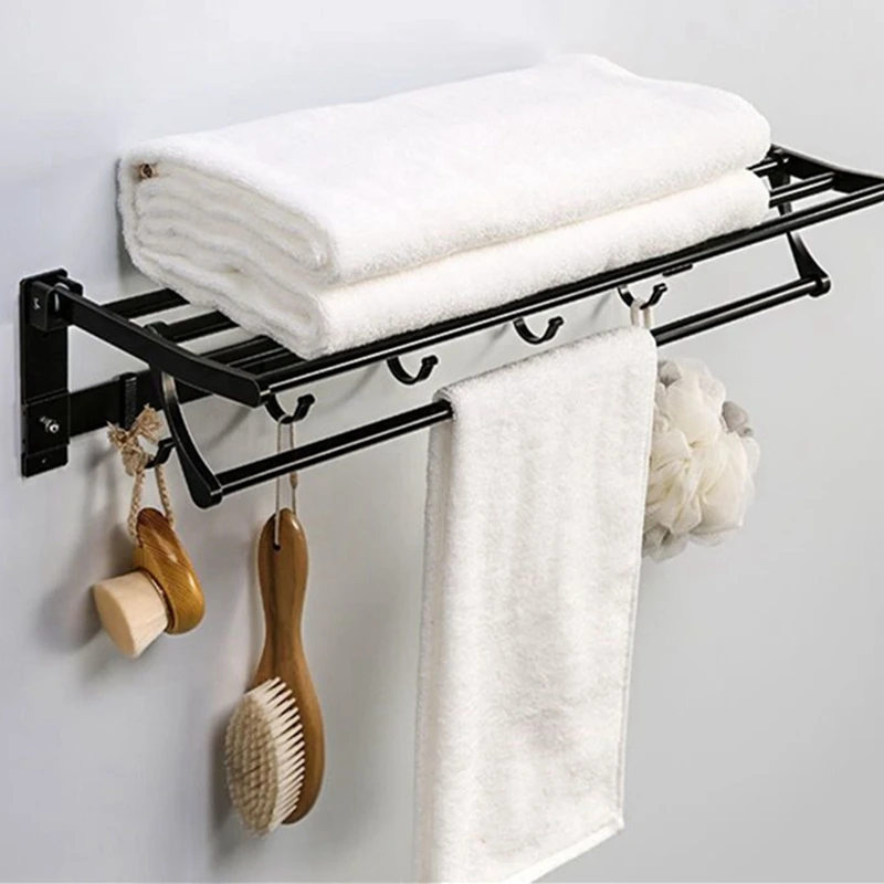 Складная подвижная вешалка для полотенец в ванную комнату алюминиевый