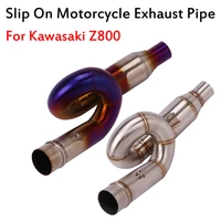 51mm motorcycle exhaust modified middle link pipe escape muffler middle tube slip on for kawasaki z800 ninja 800 stainless steel