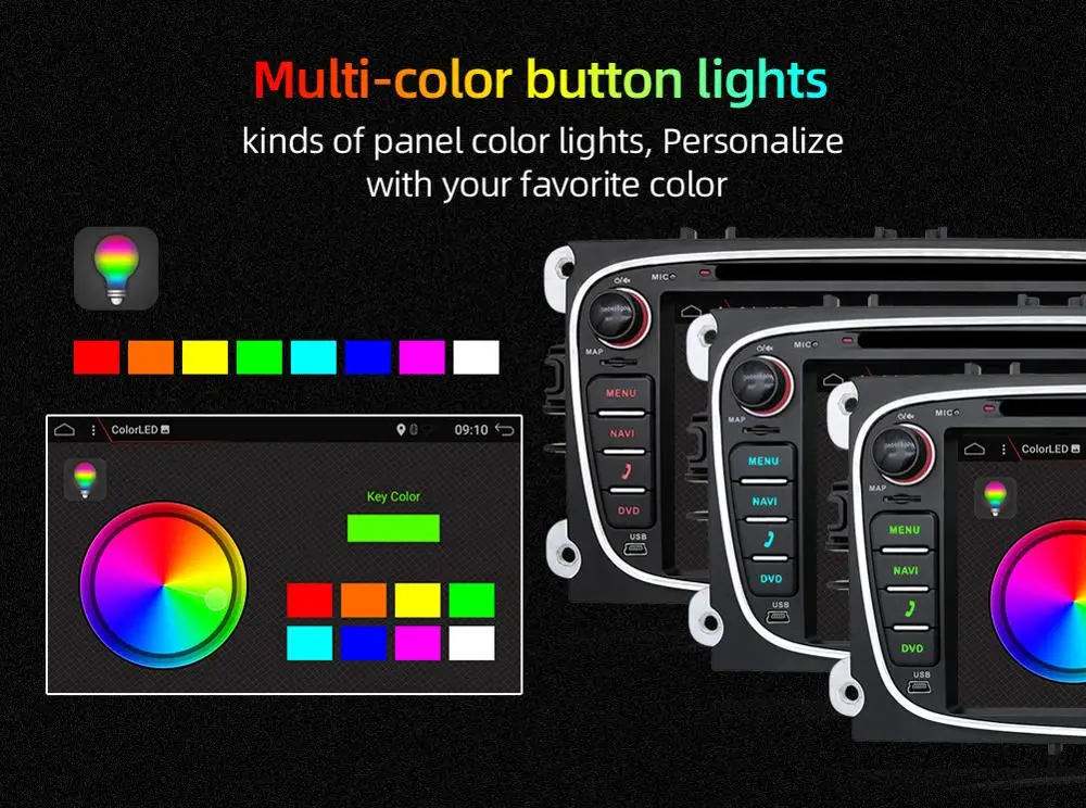 Автомагнитола 2 Din на Android 10 мультимедийный проигрыватель с GPS 7 дюймов DVD для