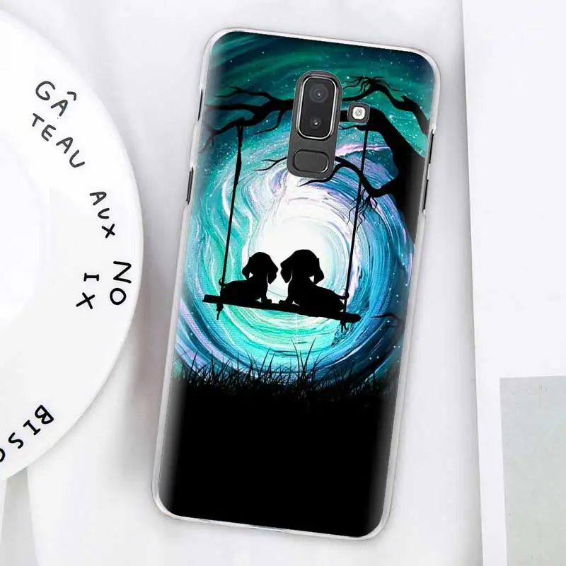 Dachshund Doxie Цветок Собака Щенок Чехлы для samsung Galaxy J4 Plus J6 Plus J8 J3 J5 J7 J5 Prime жесткий чехол