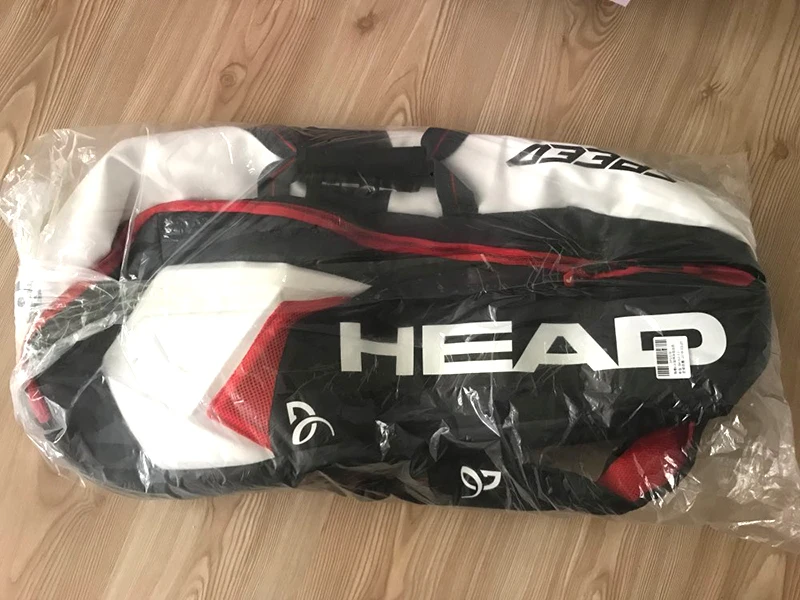 Сумка для тенниса Head Djokovic, оригинальная сумка для теннисной ракетки, двойная сумка на плечо, может держать 9 теннисных ракеток, Большой Вместительный теннисный рюкзак