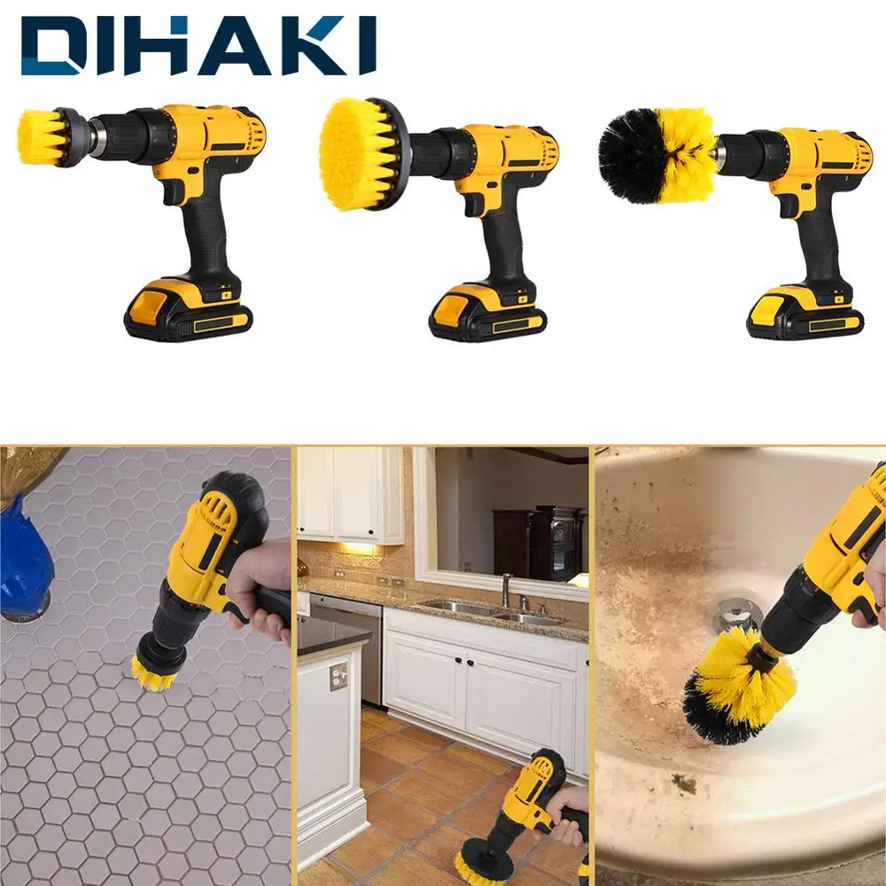 

Дрель DIHAKI, мощная щетка для чистки кожи, пластика, деревянной мебели, салона автомобиля, мощная щетка для очистки 2/3, 5/4 дюйма