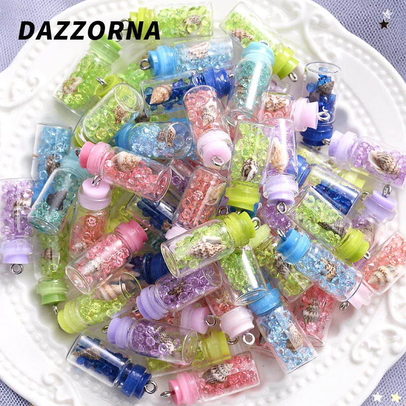 10 шт./лот Классические Подвески из ракушек в виде флакона океана фурнитура для