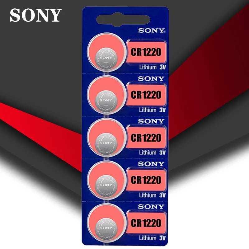 5 шт./лот Sony 100% оригинальный CR1220 кнопочный Аккумулятор для часов автомобильный