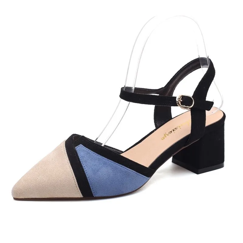 

Hot Sale New Women Buckle High Heels Fashion Color Elegant Party Wedding High Heels Mujer Chaussure Femme J14-24