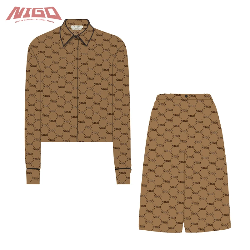 

Женская шелковая рубашка и шорты NIGO F 21ss # nigo12228