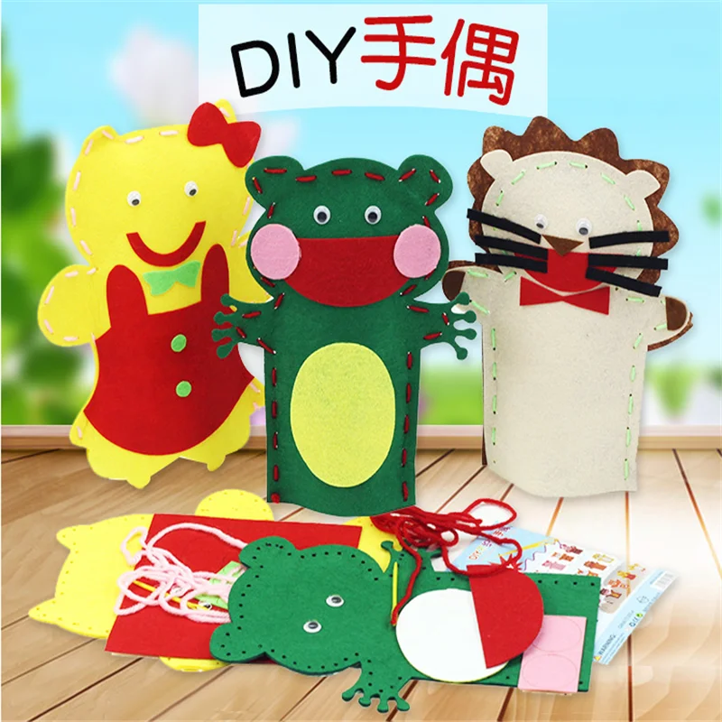 1 шт. детские игрушки DIY ручной работы Мультяшные животные Нетканая тканевая перчатка дети палец образование обучение ремесло игрушки забавные гаджеты