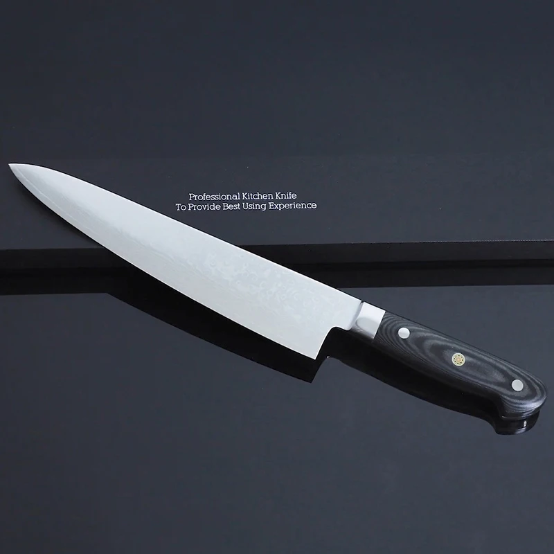 Кухонный нож 9 дюймов японские ножи шеф повара Gyuto из дамасской стали для мяса