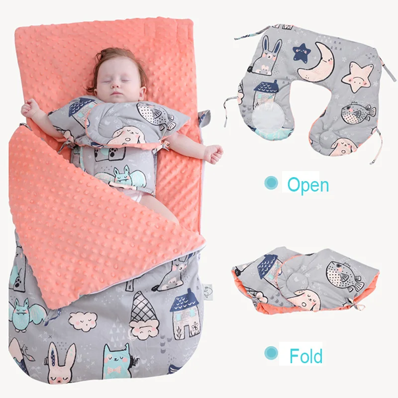 Детская спальная сумка с мультяшными животными хлопковая детская коляска для