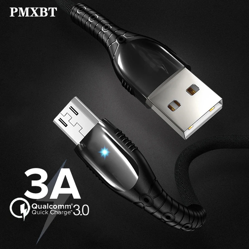 3A Быстрая зарядка Micro USB кабель зарядное устройство синхронизации данных 1 2 м