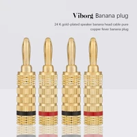 hifi 24k gold plated speaker banana plug connector pure copper audiophile speaker cable banana plug jack speaker cable wire