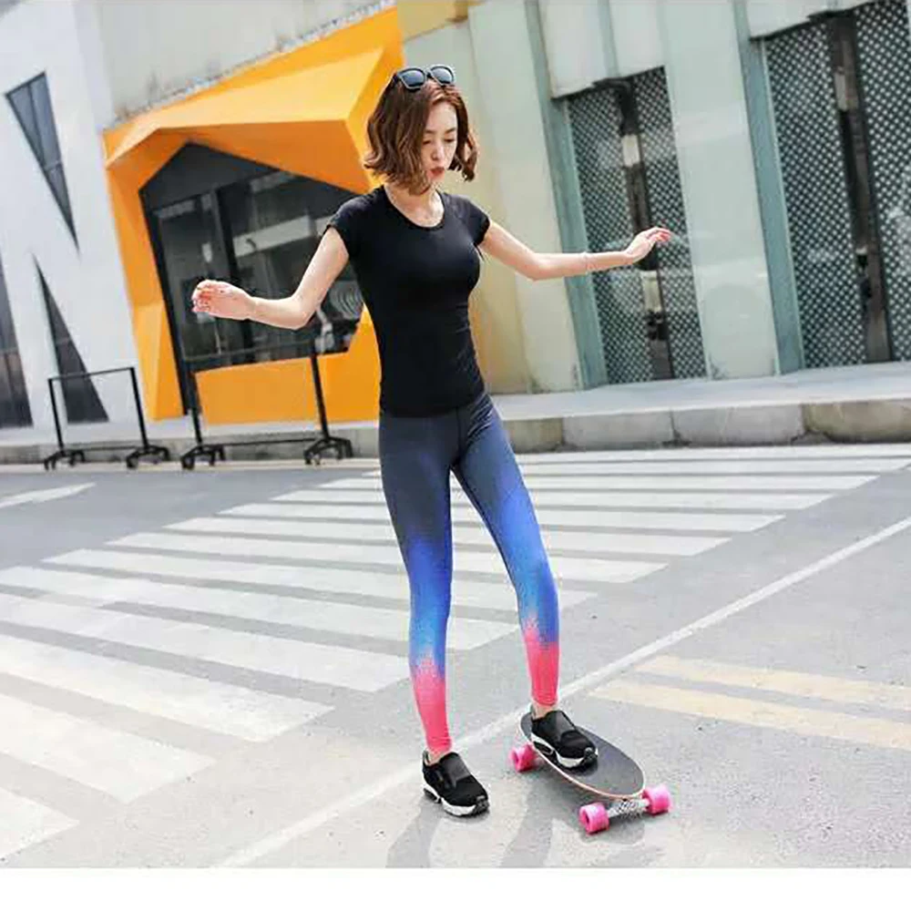 Женские компрессионные штаны для занятий спортом йогой и фитнесом бесшовные