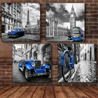 Картина из страз landscpae сделай сам с изображением Лондона и синего автомобиля, вышивка из страз 5d мозаичное бриллиантовое рукоделие, вышивка крестиком, домашний декор