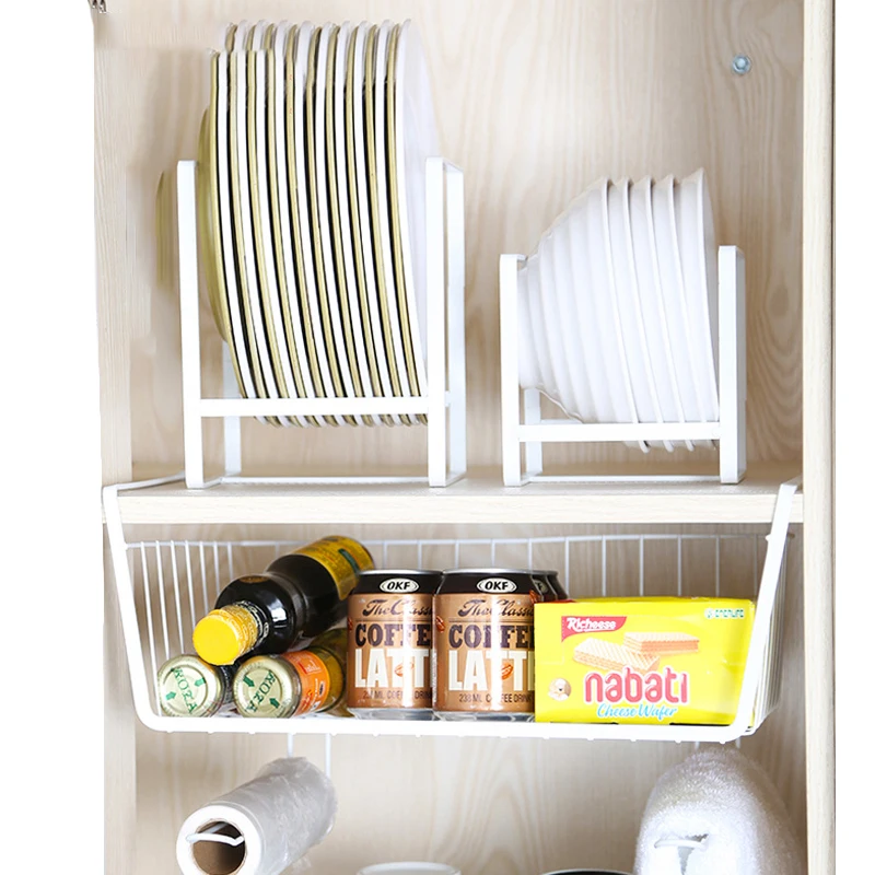 Шкаф полки под Железный контейнер для хранения сетчатая корзина Cabiniet двери