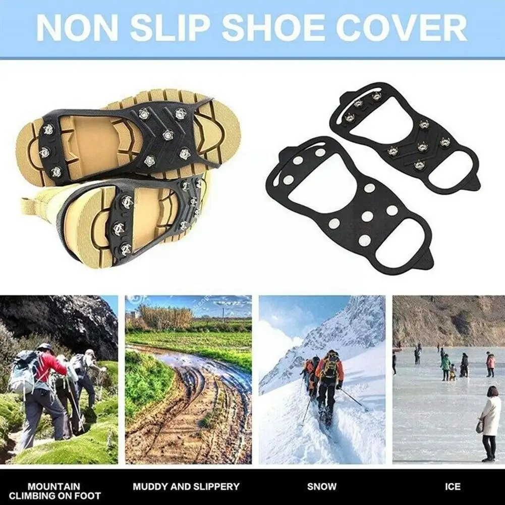 

Studs Anti-skid Ice Gripper Spike Winter Climbing Anti-slip Snows Over Crampon Shoes Grips Spikes Cleats Covers G1m1