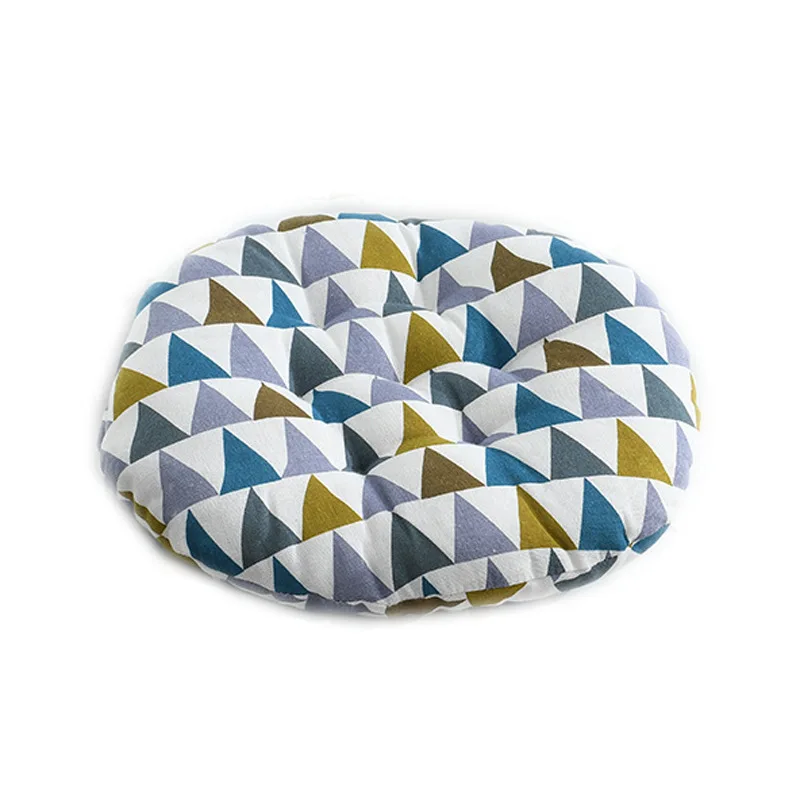 

Nordic Wind Summer Office Student Chair Cushion Round Cotton and Hemp Home Thickened tatami Cushion