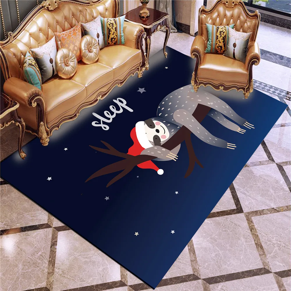 

3D Printed Sloth Animal Non-slip Durable Polyester Area Rug Living Room Bedroom Hallway Floor Mat Boys Girls Home Decor Carpet