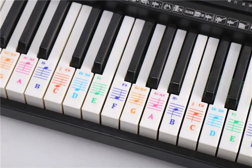 Новейшая клавишная электронная фортепианная наклейка красочная клавиатура