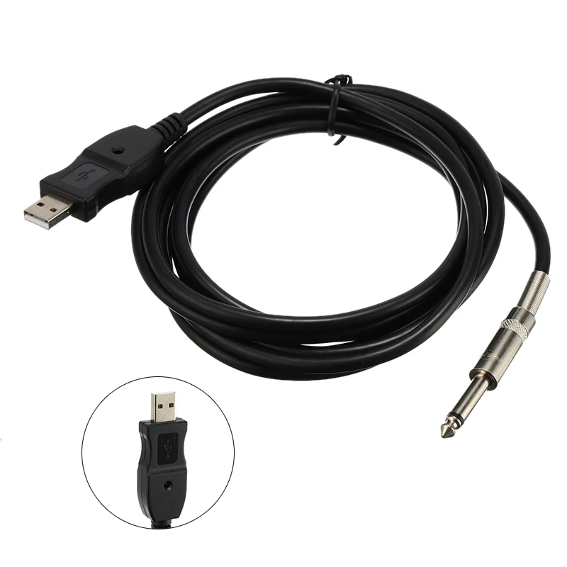 Соединительный кабель для гитары с разъемом 1/4 6 3 мм аудиоадаптер конвертер USB м