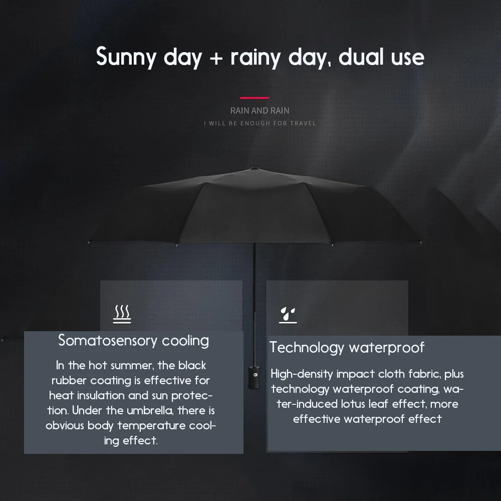 Автоматический зонт Анти УФ зонтик 3 складной дождь зонты дождливый день