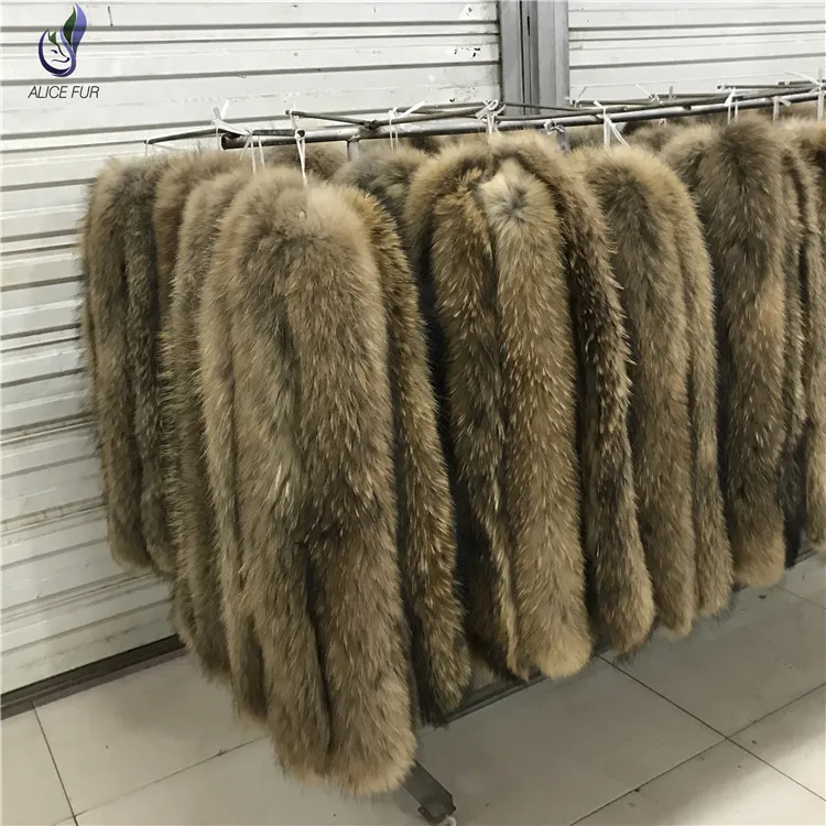 Оптовая продажа с фабрики пушистая и мягкая отделка из натурального меха енота