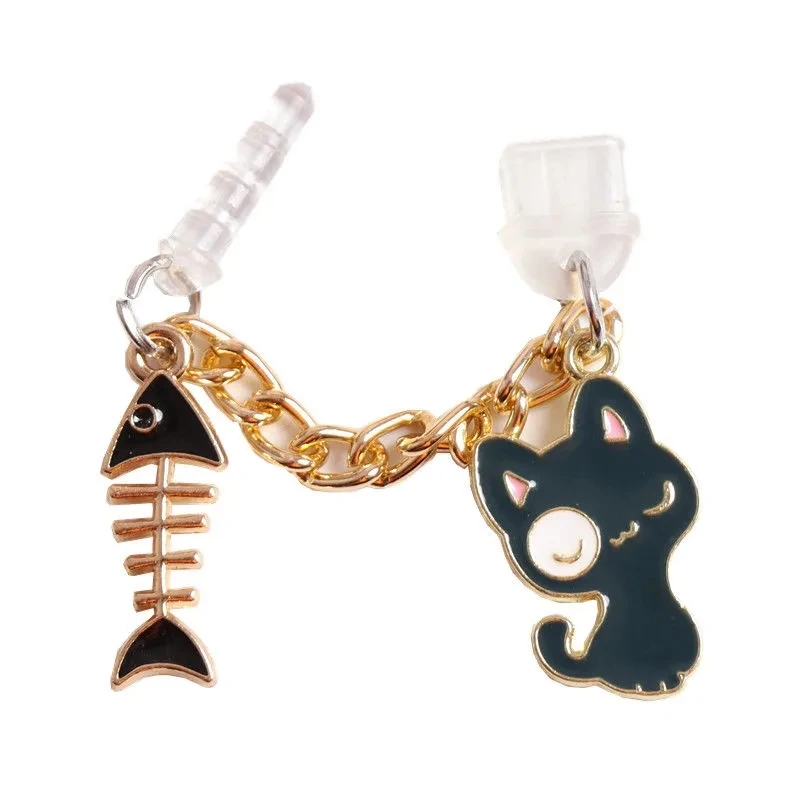 Anti Dust Plug Black White Cat Charging Port Dust Plug Charm Kawaii  Cute Dust Protection Phone Charge Jack Stopper For iPhone