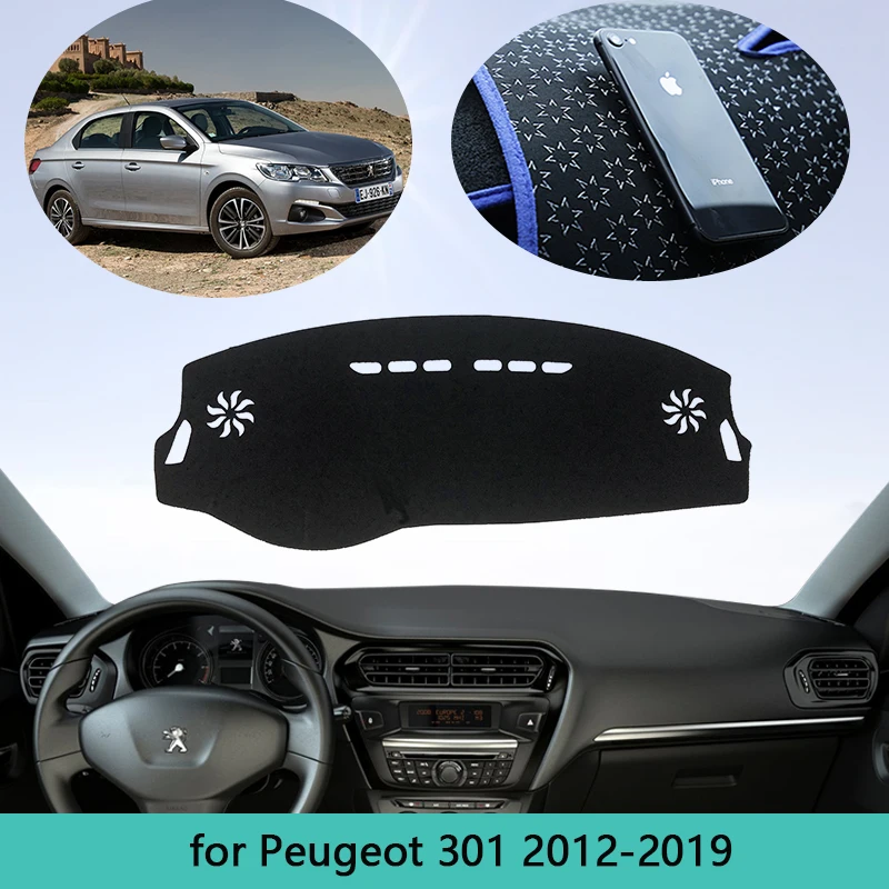 

Car Dashboard Cover For Peugeot 301 2012~2019 Auto Dash Mat Carpet Cape Anti-UV Anti-dirty Sun Shade Dashmat Rug 2013 2014 2015