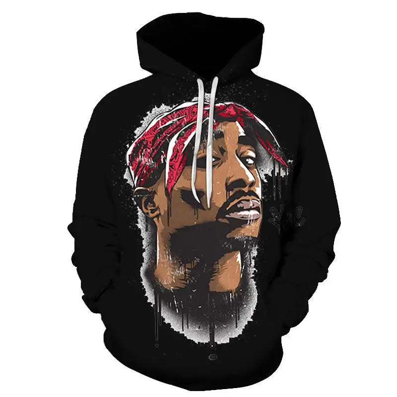 Толстовка Gangsta Rap 2Pac Мужская толстовка свитшот с капюшоном для мужчин и женщин Tupac