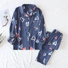 Пижама женская, из натурального хлопка и шелка, с длинными рукавами