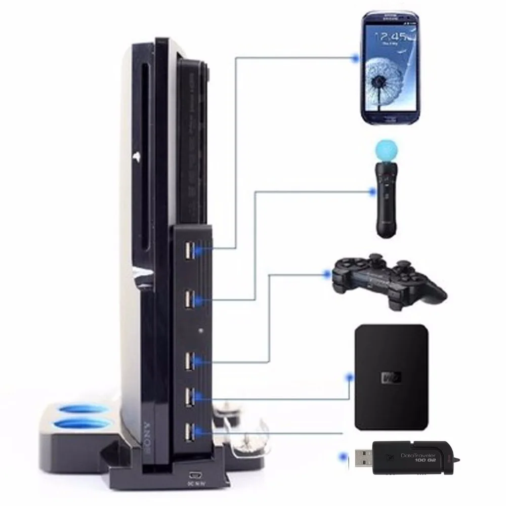 USB конвертер 5 в 1 для PS3 от 2 до тонких консолей Playstation высокоскоростной адаптер
