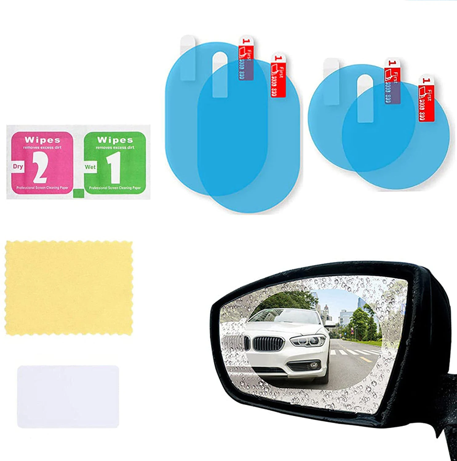 

2 Pcs Car Rainproof Film Car Car Rearview Mirror protective Rain proof Anti fog Waterproof Film Membrane Car Sticker Accessories