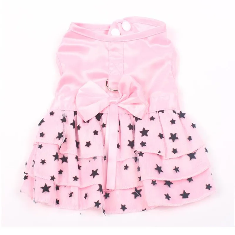 

Pet Dog Cat Clothes Summer Spring Dog Dress Bow&Stars Design Chihuahua Bichon Cute Skirt For Small Dogs Luxury Puppy Dresses