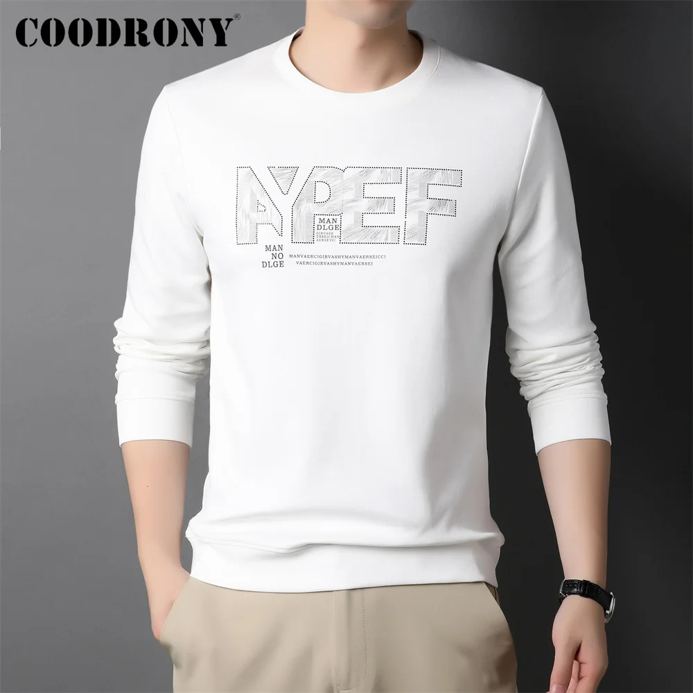 

COODRONY бренд уличная мода для мужчин повседневные Мягкие хлопковые Пуловеры Весна Осень Новое поступление мужской однотонный Свитшот W4005