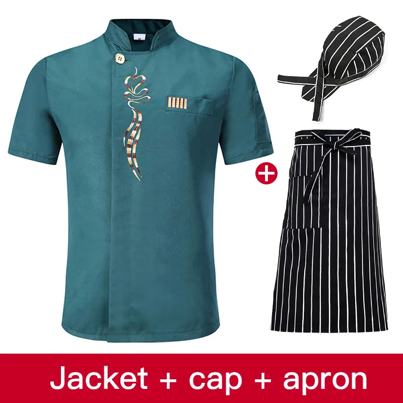 hotel Cook chef apron workwear wholesale short sleeves kitchen uniform Restaurant Catering jacket new hat beauty | Тематическая