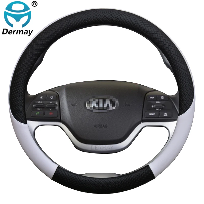 Кожаный чехол для Kia Picanto Morning рулевого колеса автомобиля 100% DERMAY