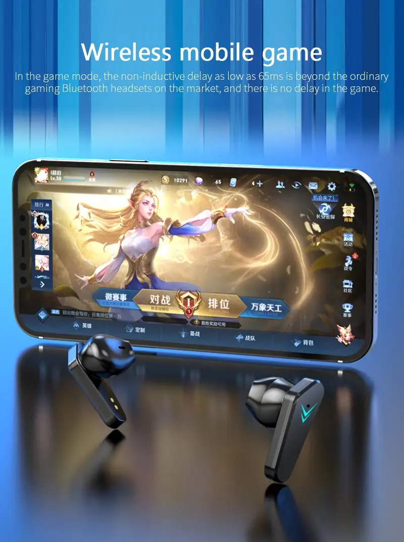 Wireless Bluetooth Earphones 5.0 Gaming Earbuds Low Latency Mini Stereo True With Audio Sound Positioning | Электроника