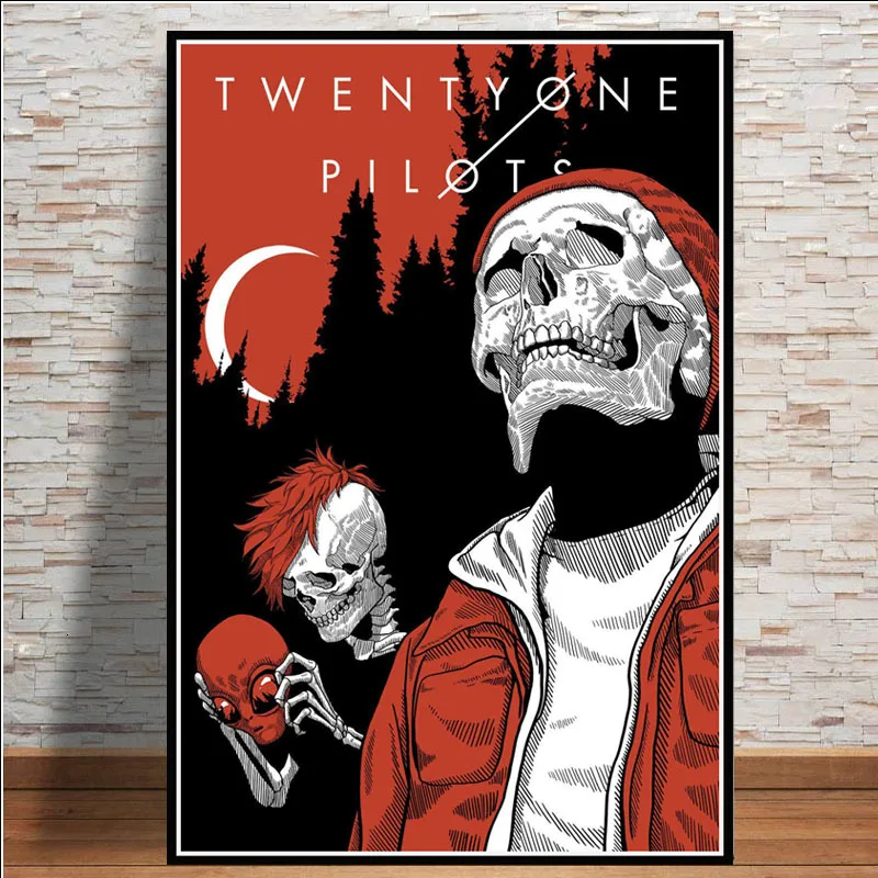 Популярный абстрактный постер с изображением рок музыкальной группы Twenty One Pilots