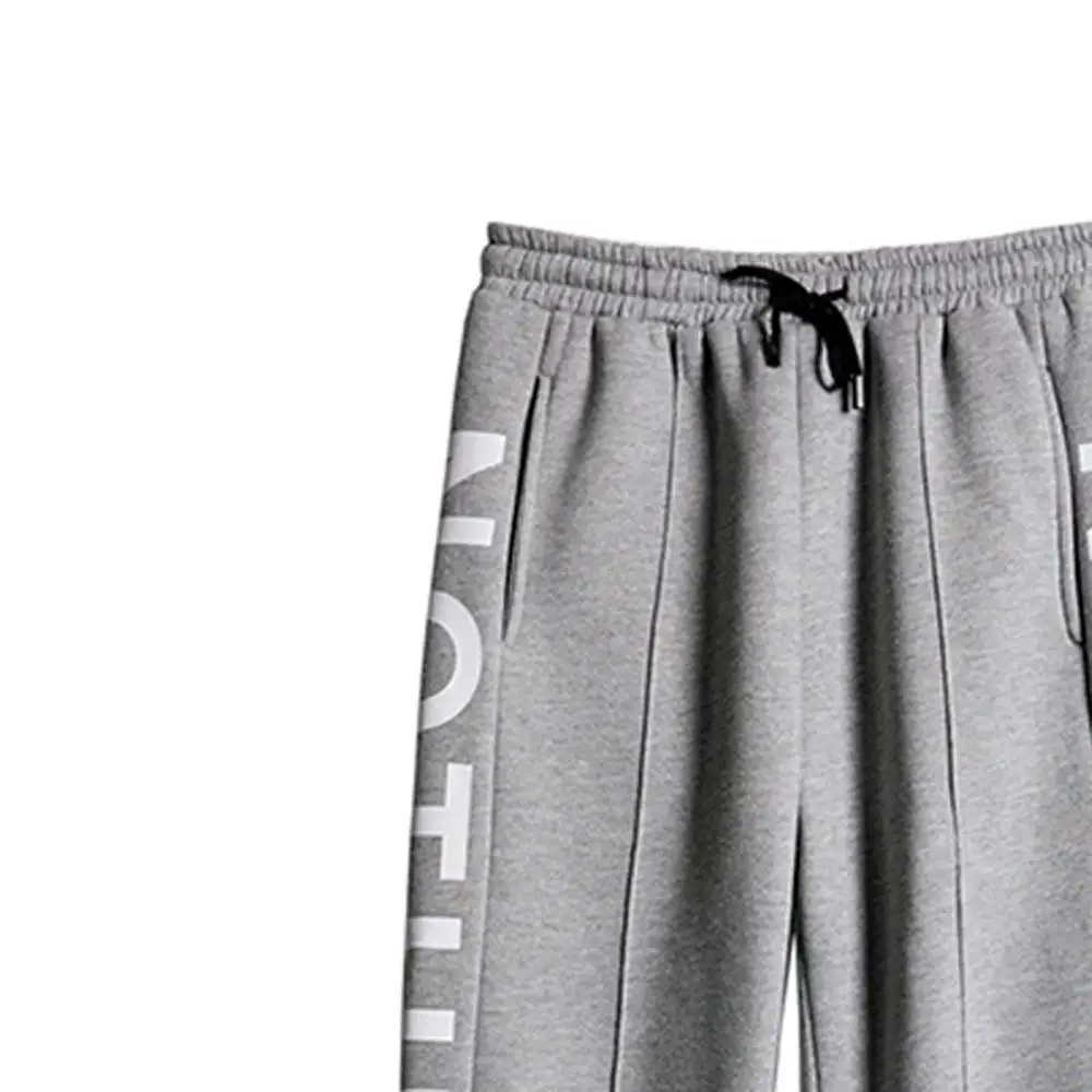 Мужские спортивные штаны модные с буквенным принтом до щиколотки плисовые