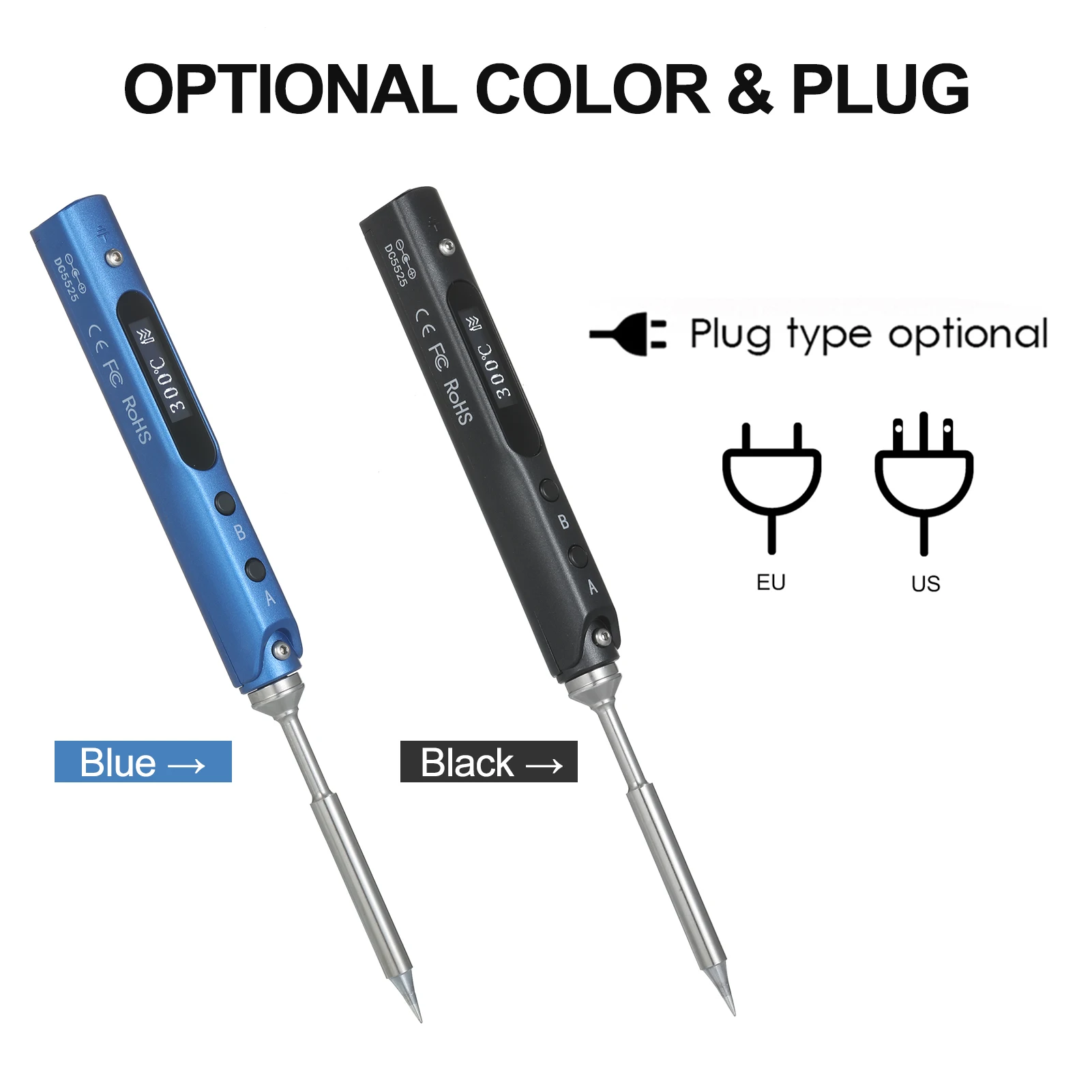 

Электрический мини-паяльник со светодиодным цифровым дисплеем, умный паяльник с чехлом для хранения и 4 черными головками