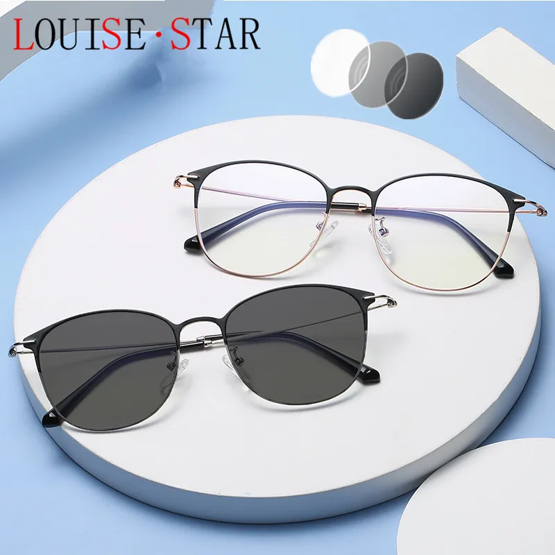 

Солнцезащитные очки Мужские фотохромные, умные серые очки для чтения с фильтром, в круглой оправе, с защитой от усталости, модные ретро-очки