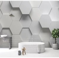 3d stereo geometry simple background wall white gray custom wallpaper mural 8d waterproof wall covering