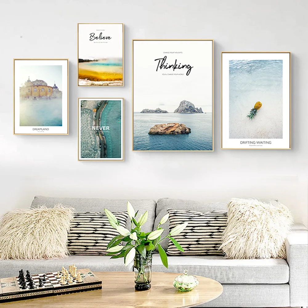 Популярная картина ананас на море Раскрашивание холсте для детской комнаты