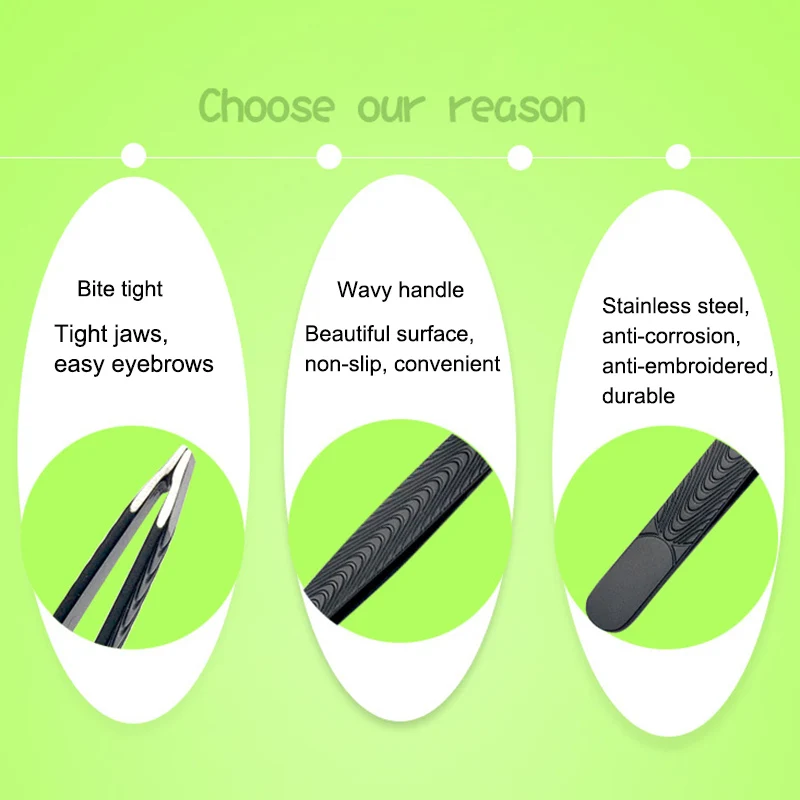 Горячий Радужный пинцет для бровей из нержавеющей стали с наклонным кончиком