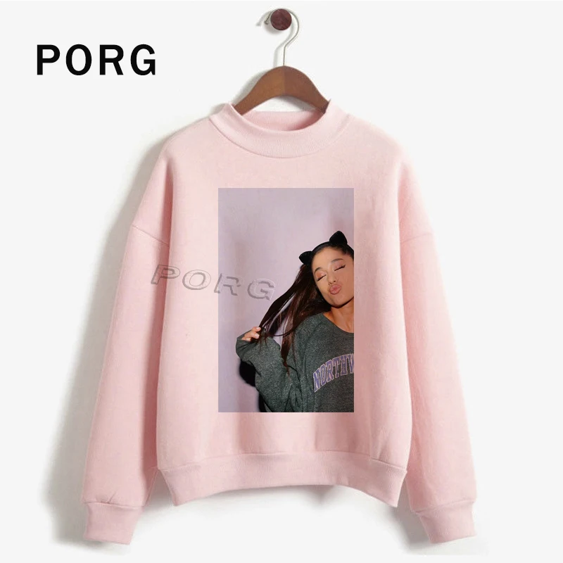 

Ariana Grande Fans Harajuku женские толстовки винтажная Эстетическая готика Ullzang толстовка с круглым вырезом Корейская Sudadera белая розовая толстовка