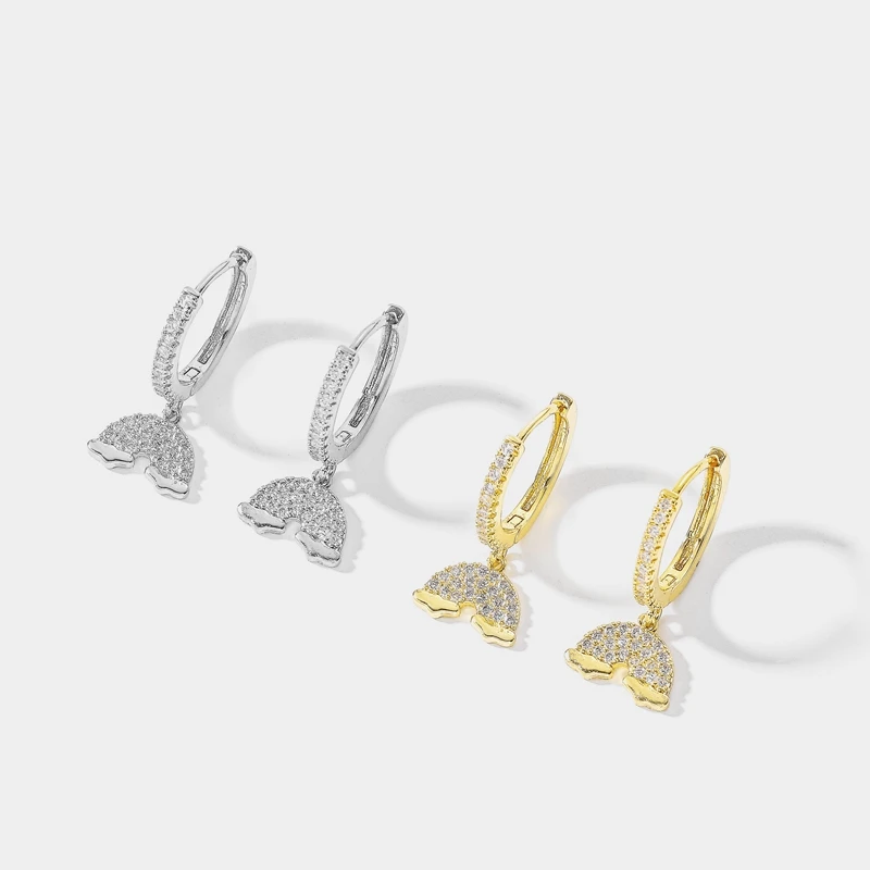 SIPENGJEL модные блестящие циркониевые массивные серьги кольца для женщин