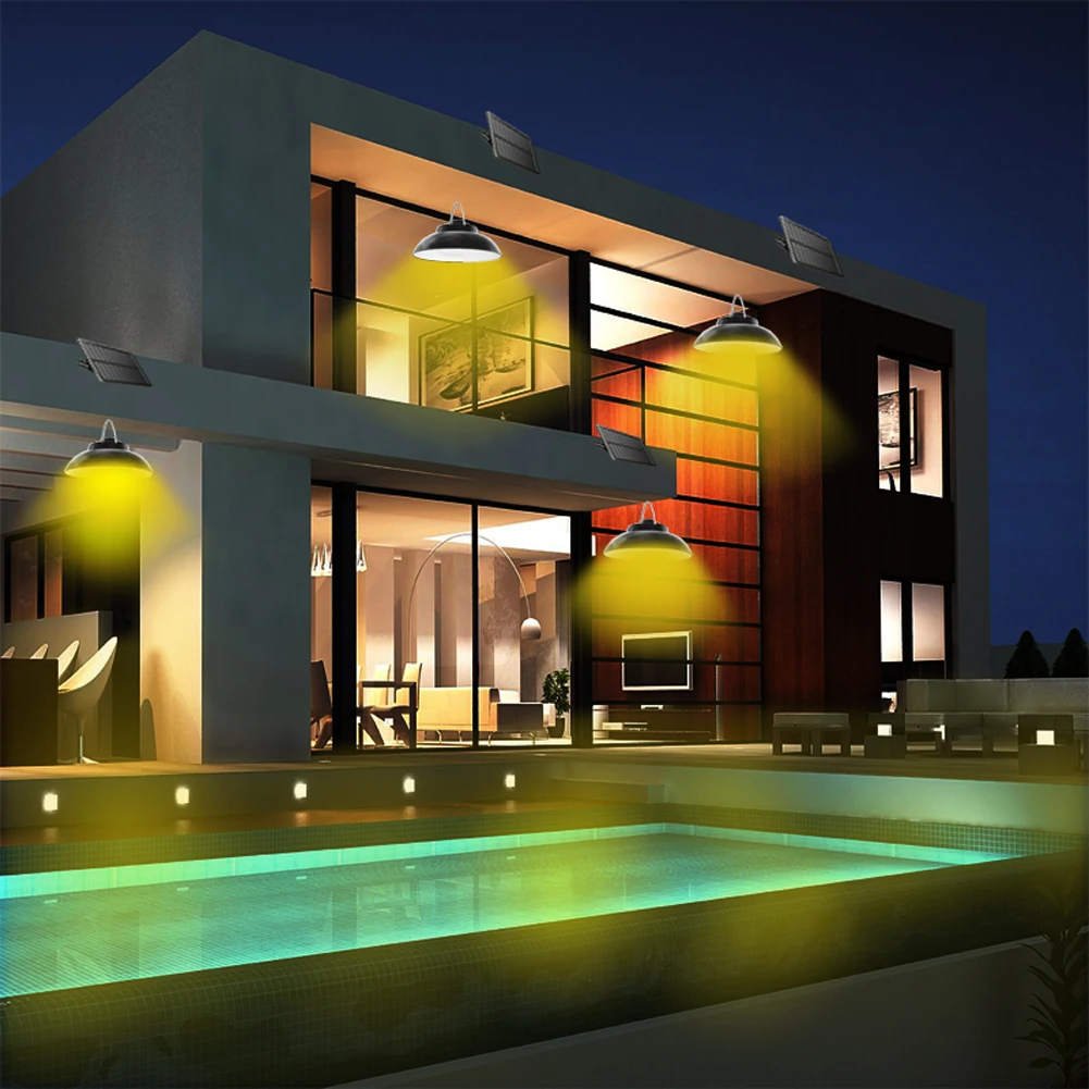 

Remote control 8W Solar Pendant Light Outdoor Indoor 48 LED Solar Lamp With Line Induction Wall Lamp For Camping Garden Yard