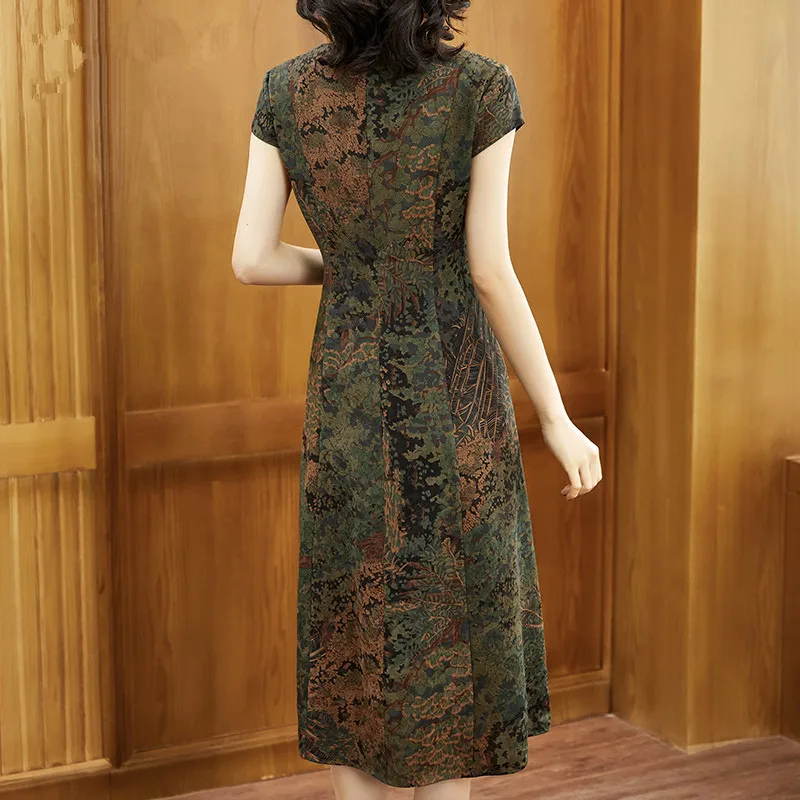 Платье женское вечернее в китайском стиле ZUOMAN шелковое элегантное облегающее