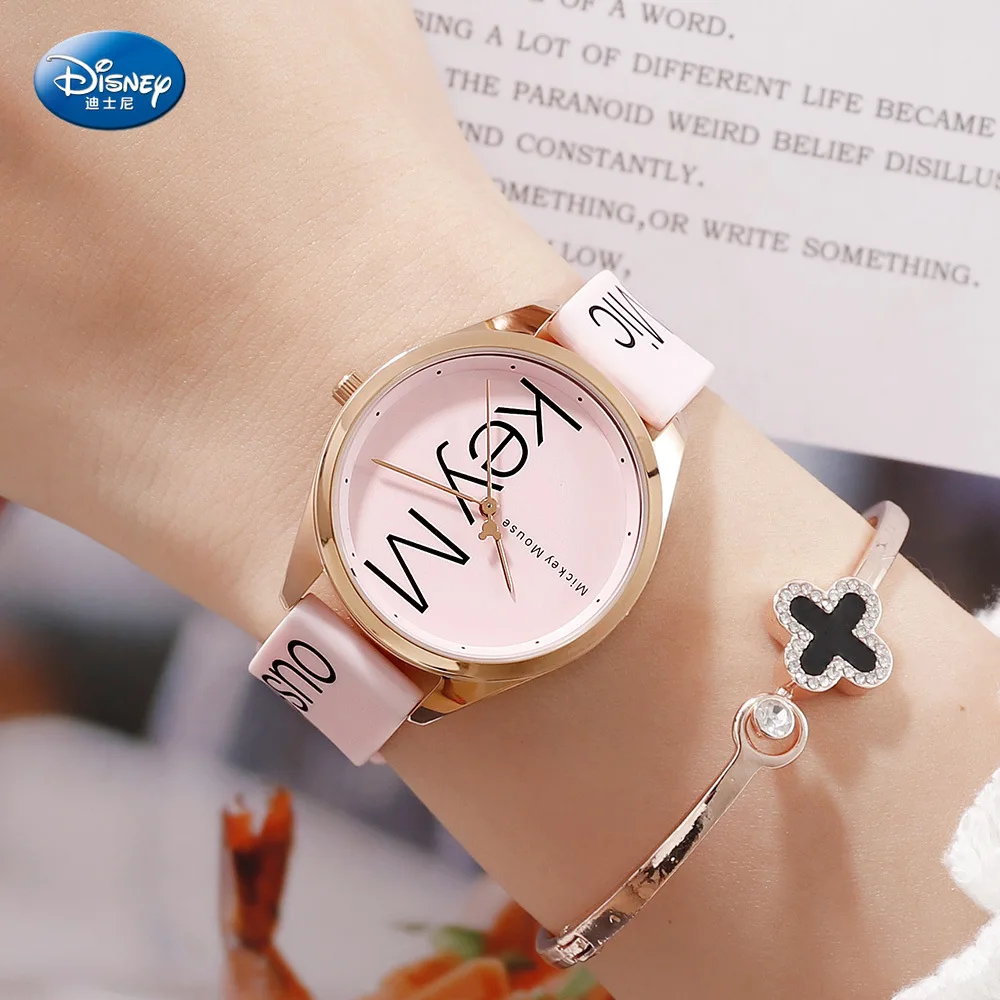 Disney children s quartz Wristwatch girl watch and gift cute trend personality minnie mouse kids watch Water Resistant Glass